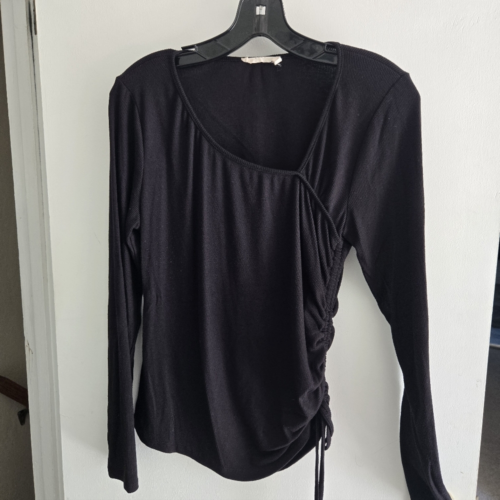 Lush Asymmetrical Ribbed Top